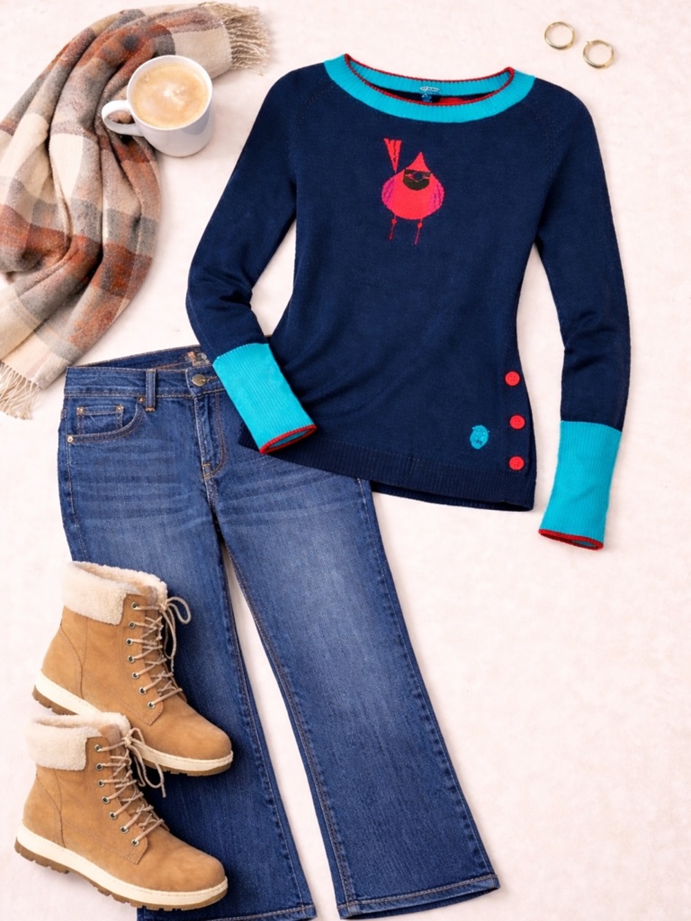 Smartwool Charley Harper Cardinal Sweater Merino Wool Intarsia XS S - Picture 13 of 13